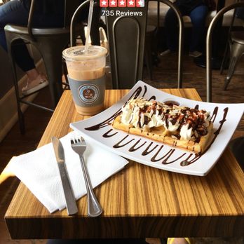 Moore Coffee Shop - Nutella Mocha with Nutella Banana Waffle - Coffee & Tea Near Me - Seattle, Washington