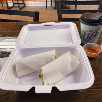 Ali's Bistro - Chicken Tikka Wrap with Hot Bistro Chai Tea - Mediterranean Near Me - Statesville, North Carolina Ali's Bistro - Chicken Tikka Wrap with Hot Bistro Chai Tea - Mediterranean Near Me - Statesville, North Carolina