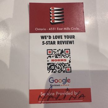 Norms - My server. - Diners Near Me - Ontario, California