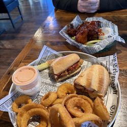 Johnny Mac's Sports Bar & Grill - Parmesan chicken sub. Delicious! Cheesy, Mari area sauce is great, hoagie is soft. Loved it!