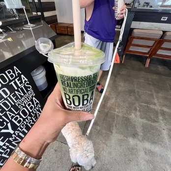 Loose Leaf Boba Co - Matcha latte with organic milk and boba - Bubble Tea Near Me - Santa Ana, California
