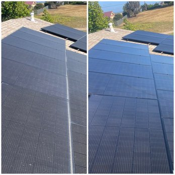 Sud & Squeegee Window & Solar Cleaning - You can totally see the difference in my panels,  Iam Also seeing a 10 percent in efficiency from my panels - Window Washing Near Me