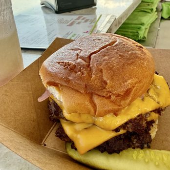 Mingos Beach Bar - Smash burger (came with chips) - Beer Bar Near Me - Panama City Beach, Florida Mingos Beach Bar - Smash burger (came with chips) - Beer Bar Near Me - Panama City Beach, Florida