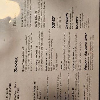 Bintü Atelier - Menu - African Near Me - Charleston, South Carolina Bintü Atelier - Menu - African Near Me - Charleston, South Carolina