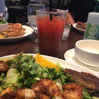 M's Pub - Blackened shrimp salad and bloody mary - New American Near Me - Omaha, Nebraska M's Pub - Blackened shrimp salad and bloody mary - New American Near Me - Omaha, Nebraska