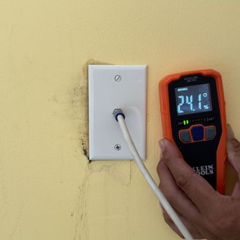 All the Way Home Inspections - Moisture readings at site of mold stained drywall is high per mold remediation service, one day after closing. - Home Inspectors Near Me All the Way Home Inspections - Moisture readings at site of mold stained drywall is high per mold remediation service, one day after closing. - Home Inspectors Near Me