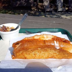 The Dog House - Foot long chili and cheese dog.