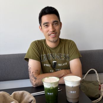 Yihui Coffee - Tropical matcha, hojicha latte with cream top and black sesame syrup - Coffee & Tea Near Me - Monterey Park, California Yihui Coffee - Tropical matcha, hojicha latte with cream top and black sesame syrup - Coffee & Tea Near Me - Monterey Park, California