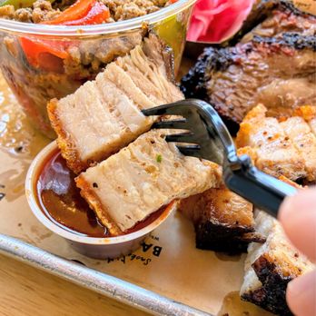 Smoke Queen Barbecue - Pork Belly Char Siu dipped in a flavorful sauce. - Barbeque Near Me - Garden Grove, California