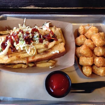 Dog Haus - Pasadena - The Pig Lebowski with a side of their tasty tater tots. Yum! - New American Near Me - Pasadena, California