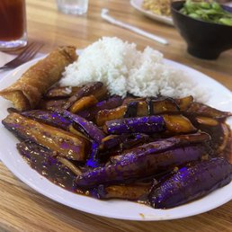 Eggplant with garlic sauce lunch special Eggplant with garlic sauce lunch special