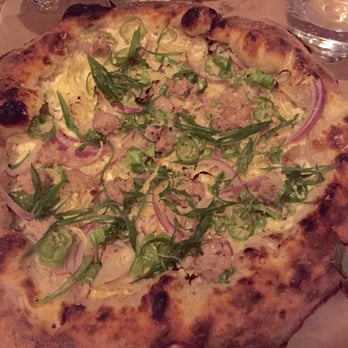 L'Amico - Esposito's Sausage Pizza (Panna, Shishito, Fennel Pollen) - Italian Near Me - New York, New York