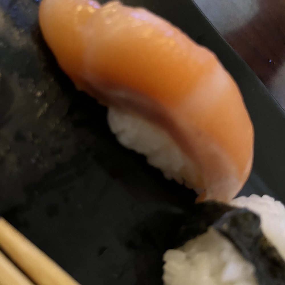 Koya Sushi - Warm sushi - even had a stain on the side - probably from being out to long - Japanese Near Me - Fontana, California