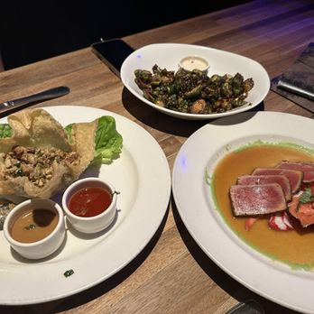 Yard House - Chicken Lettuce Wraps; Brussels sprouts, Ahi Sashimi - Bars Near Me - Dedham, Massachusetts Yard House - Chicken Lettuce Wraps; Brussels sprouts, Ahi Sashimi - Bars Near Me - Dedham, Massachusetts