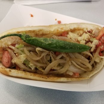 Hot Dog's Aya-Que - Their only item...Bacon wrapped hotdog with tasty fixings. Yummy and only $4. - Food Trucks Near Me - Sparks, Nevada