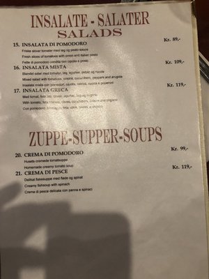 Menu photo 1 Venezia Copenhagen, 84 Menu photo 1 Venezia Copenhagen, 84