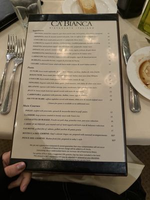 Menu photo 2 Ca'Bianca Ristorante Italiano Santa Rosa, CA