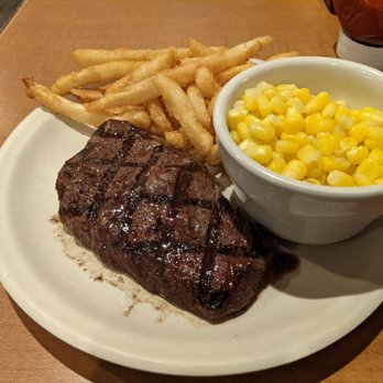 The Forum - Center Cut Sirloin with french fries and corn. - Italian Near Me - Cambridge, Ohio