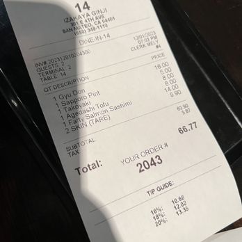 Izakaya Ginji - Bill. Affordable - Izakaya Near Me - San Mateo, California Izakaya Ginji - Bill. Affordable - Izakaya Near Me - San Mateo, California