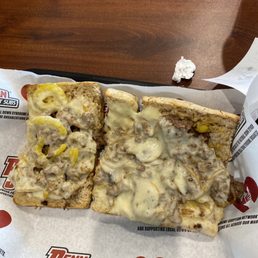 a half eaten sandwich