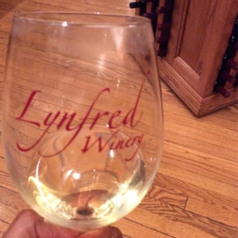 Lynfred Winery - This is the glass that is given while wine tasting. Afterwards, I purchased a glass. I think it was $5.. - Wineries Near Me - Roselle, Illinois