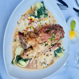 Pork Osso Bucco - the meat melted off the bone and rested in a bed of risotto