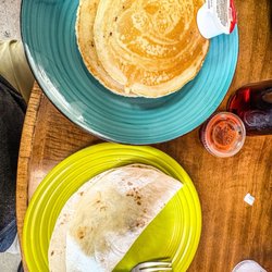 Sherrys Shack - Small burrito and pancakes