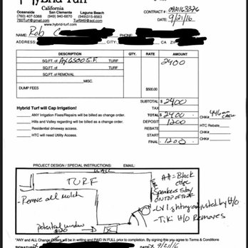 Hybrid Turf Corp California - Marc "lost" my contract and is denying the $1,200 down payment he stole from me. So here it is Marc! - Landscaping Near Me - Oceanside, California Hybrid Turf Corp California - Marc "lost" my contract and is denying the $1,200 down payment he stole from me. So here it is Marc! - Landscaping Near Me - Oceanside, California
