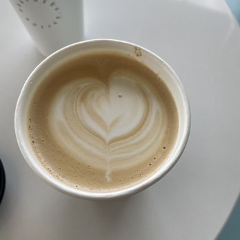 Druthers Coffee - Cute latte art with my vanilla latte - Coffee & Tea Near Me - Stony Brook, New York