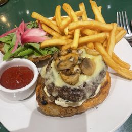 Waygu umami burger with fries Waygu umami burger with fries
