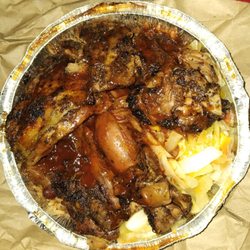 Running Cool - Jeremy chicken with rice, peas, and cabbage.