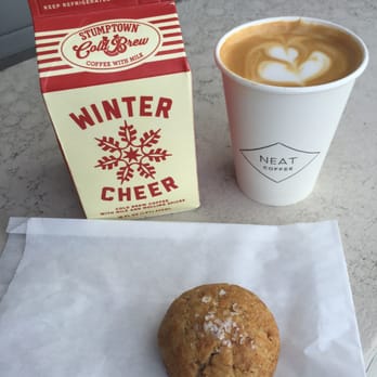 Neat Coffee - Cappuccino, stump town winter cheer, and brown butter sea salt cookie - Coffee & Tea Near Me - Costa Mesa, California