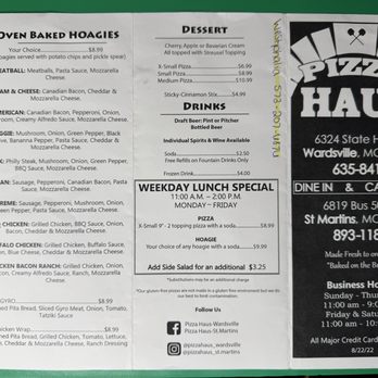Pizza Haus - Menu - Pizza Near Me - Jefferson City, Missouri