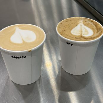SET Coffee - Spanish Latte (L) Signature latte (R) - Coffee & Tea Near Me - Chino, California