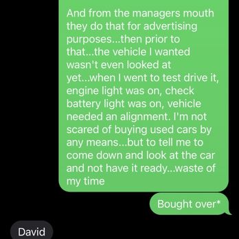 Exclusive Motorcars - Text message thread - Used Car Dealers Near Me - Randallstown, Maryland Exclusive Motorcars - Text message thread - Used Car Dealers Near Me - Randallstown, Maryland