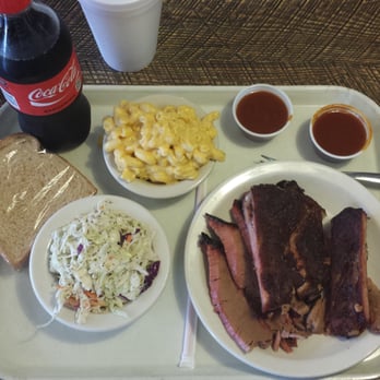 Bodacious Bar-B-Q - This is the combo plate. Pick 2-3 meats and 2 sides. - Barbeque Near Me - Arlington, Texas