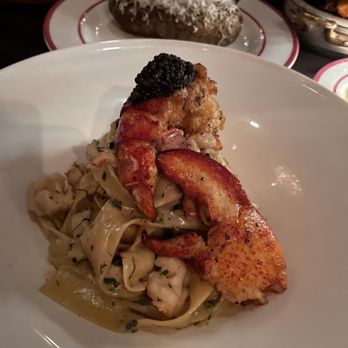 Mister Parker's - Lobster pasta topped off w Caviar - French Near Me - Palm Springs, California