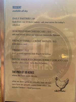 Menu photo 1 10 Acres at the Pier Sidney, BC