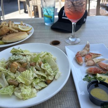 On The Deck Restaurant and Bar - Caesar salad, crab claws, and fried fish sandwich - Seafood Near Me - Atlantic Highlands, New Jersey
