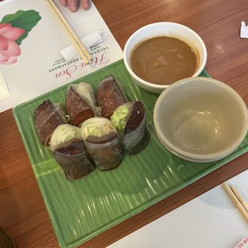 Hoa Sen - bbq pork spring rolls - Vegetarian Near Me - Garden Grove, California