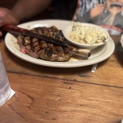 Texas Roadhouse - Bone in rib-eye and mashed potatoes