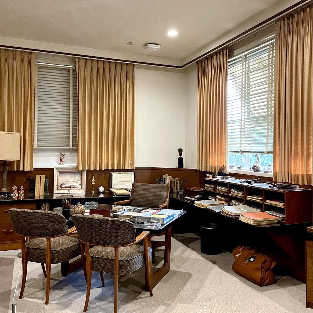 Recreation of how Walt Disney would organize one of his offices (recreation is a loose term as most items here are genuine) Recreation of how Walt Disney would organize one of his offices (recreation is a loose term as most items here are genuine)