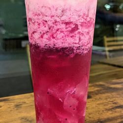 The Tea - Dragon Fruit Aiyu with Boba. Best with 80% sugar level. Aiyu taste like almond tofu. They forgot to put boba...
