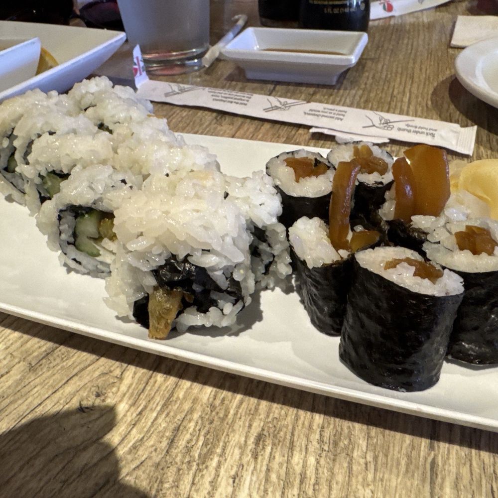 Edo Ramen House - Vegan rolls! MJ's on the left, kanpyo on the right. - Ramen Near Me - Royal Oak, Michigan Edo Ramen House - Vegan rolls! MJ's on the left, kanpyo on the right. - Ramen Near Me - Royal Oak, Michigan