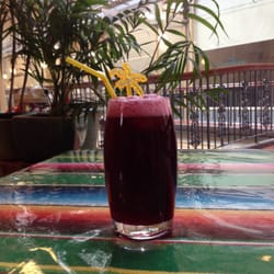 Two-Bit Villains - Homemade blueberry soda, with actual blueberry residue in it