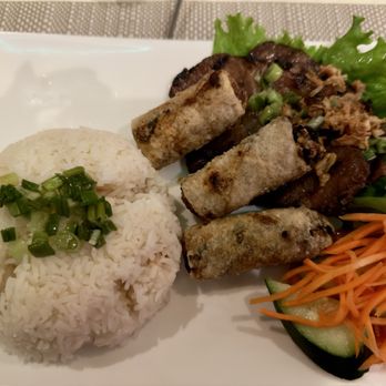 Jasmine Garden - BBQ Pork Rice Plate with eggrolls. - Vietnamese Near Me - San Francisco, California Jasmine Garden - BBQ Pork Rice Plate with eggrolls. - Vietnamese Near Me - San Francisco, California