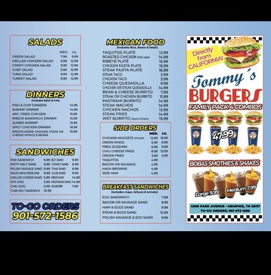 Menu photo 5 Tommy's Burger California Style Memphis, TN Menu photo 5 Tommy's Burger California Style Memphis, TN