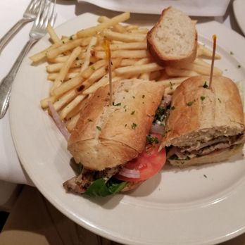 Tavira Restaurant - Dry pork loin sandwich, but well-seasoned fries - Mediterranean Near Me - Chevy Chase, Maryland