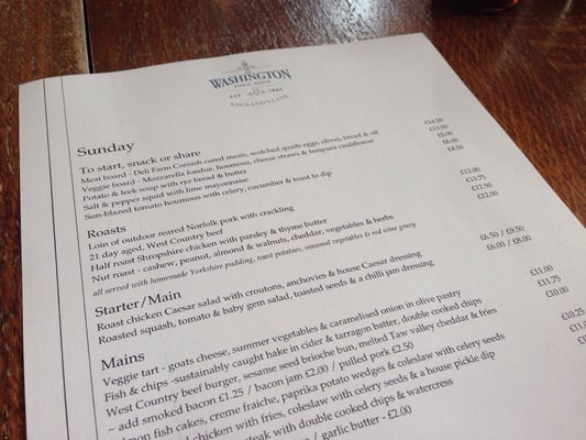 Menu photo 3 The Washington London, XGL