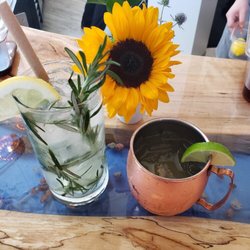 MI Table - Michigan White Pine and a Moscow Mule